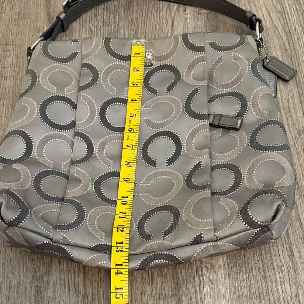 Coach Black and Gray Patterned Shoulder Bag